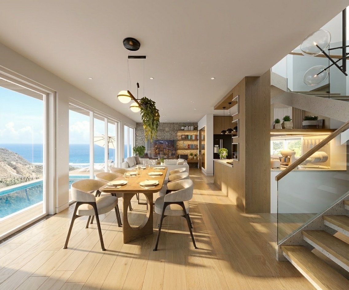 Samudra Villas – Exterior render, luxury villa with private infinity pool, South Lombok